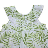 Baby Girls Green Tropical Leaf Print Dress