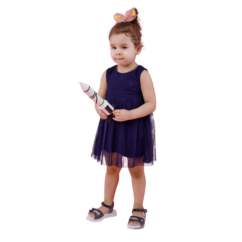 Baby Girls Decorative Navy Party Dress