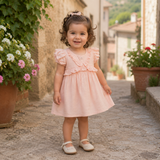Baby Girls Peach Balloon Sleeve Dress