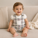 Baby Sleeveless Playsuit With Puff Sleeve T-Shirt(2Pcs Set)