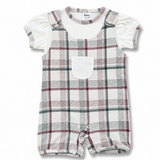 Baby Sleeveless Playsuit With Puff Sleeve T-Shirt(2Pcs Set)