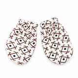 Babies Geometric Print Hooded Sleepsuit With Mittens