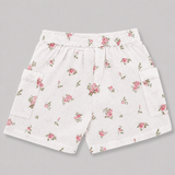Baby Girls Set Floral Sleeveless Top with Cargo Shorts and Head Band (3Pcs co-ord Set)