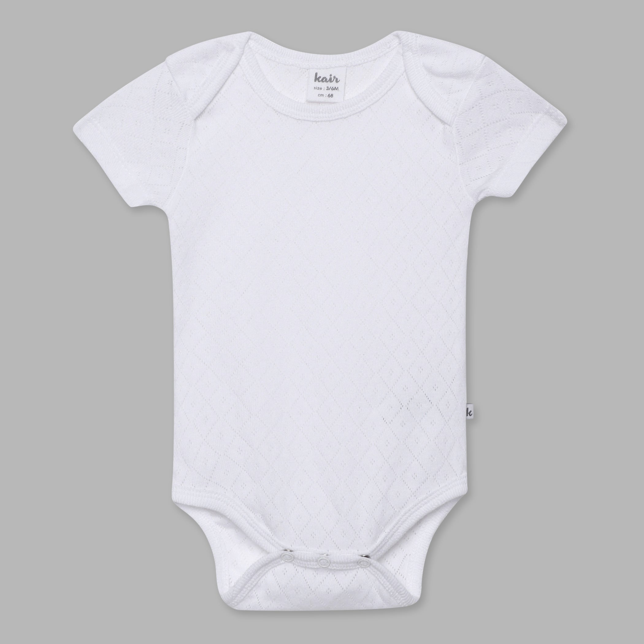 Babies White Half Sleeve Bodysuit