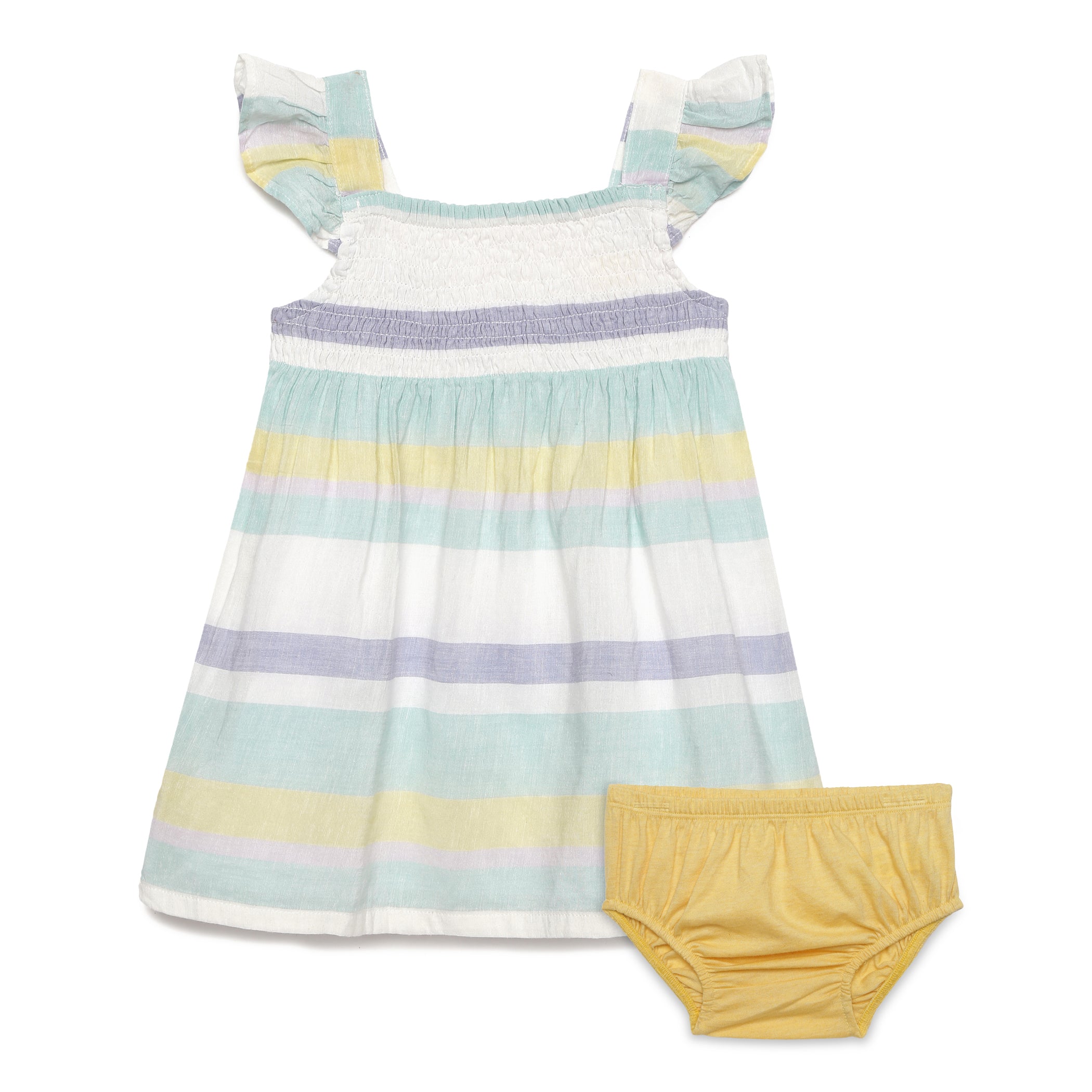 Baby Girls Square Neck Dress With Panty