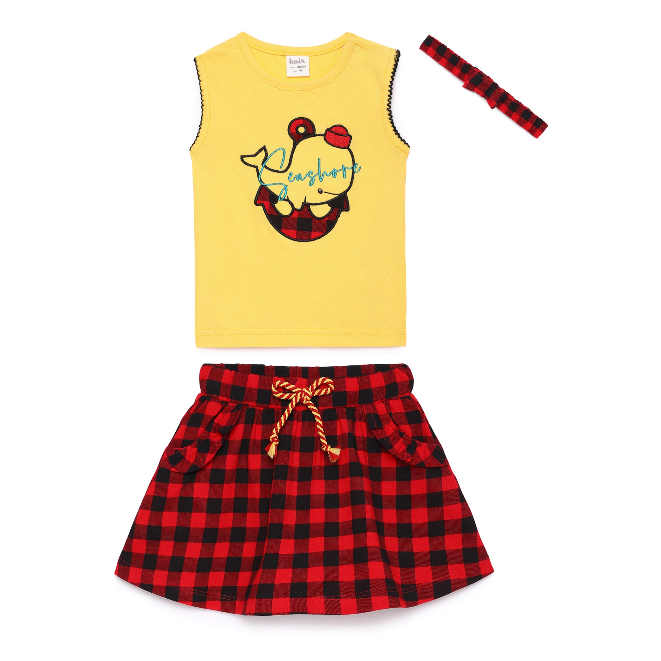 Baby Girls Top with Skirt & Head Band