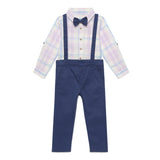Baby Boys Shirt With Bow Tie and Suspender Pant(3pcs set)