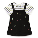 Baby Girls Dress With Inner Striped T-Shirt 2pcs Set