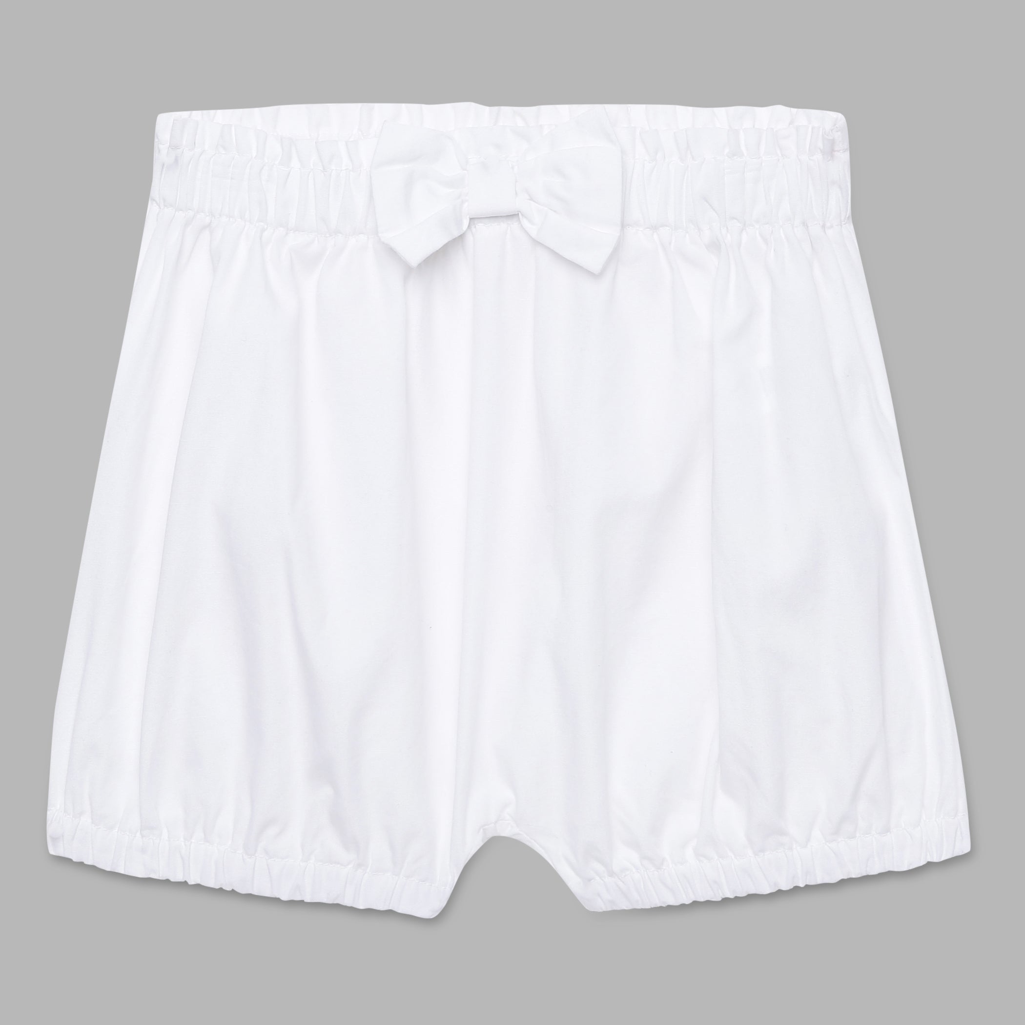 Baby Girls White Bloomer Shorts