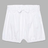 Baby Girls White Bloomer Shorts