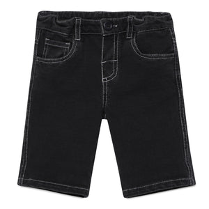Kid Boys Knitted Denim Black Shorts