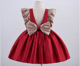 Baby Girls Decorative Red Party Wear Dress