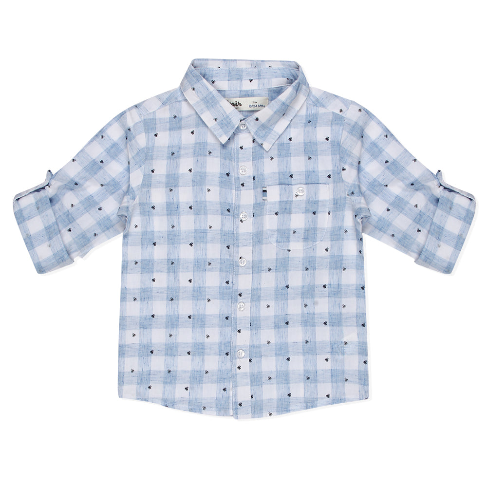 Baby Boys Blue Printed Shirt