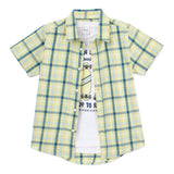 Kid Boys Half Sleeve Shirt with Sleeveless Inner T-Shirt-2pcs Set