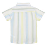 Baby Boys Collar Neck Half Sleeve Striped Shirt