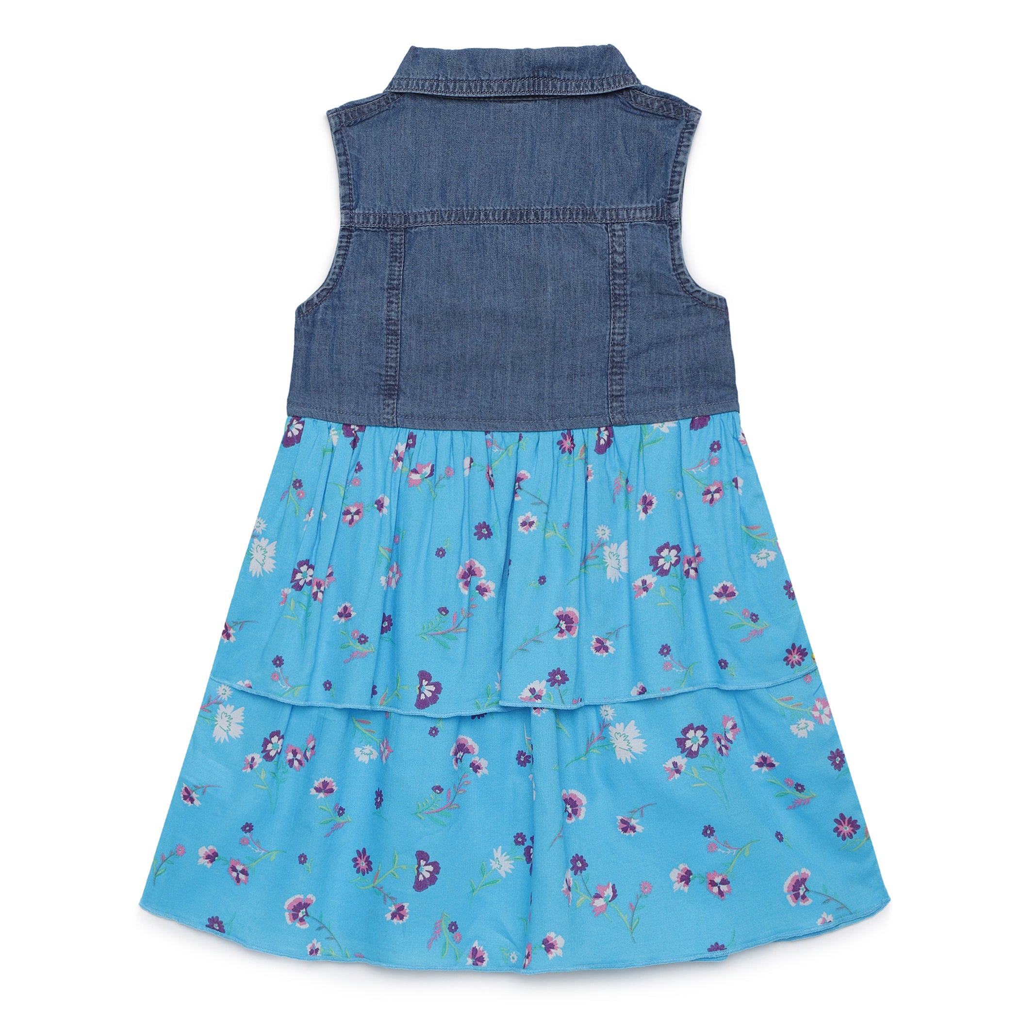 Toddler Girls Peter-pan Collar Denim Dress | SHEIN