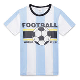 Kid Boys Foot Ball Themed Half Sleeve Graphic T-Shirt