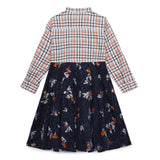 Kid Girls Grandad Collar Neck Combination Dress