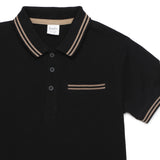 Kid Boys Black Polo T-Shirt
