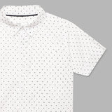 Kid Boys Collar Neck Half Sleeve Polka Printed Shirt