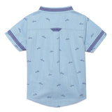 Baby Boys Grandad Collar Neck Half Sleeve Printed Shirt