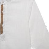 Kid Boys Grandad Collar Off White Shirt