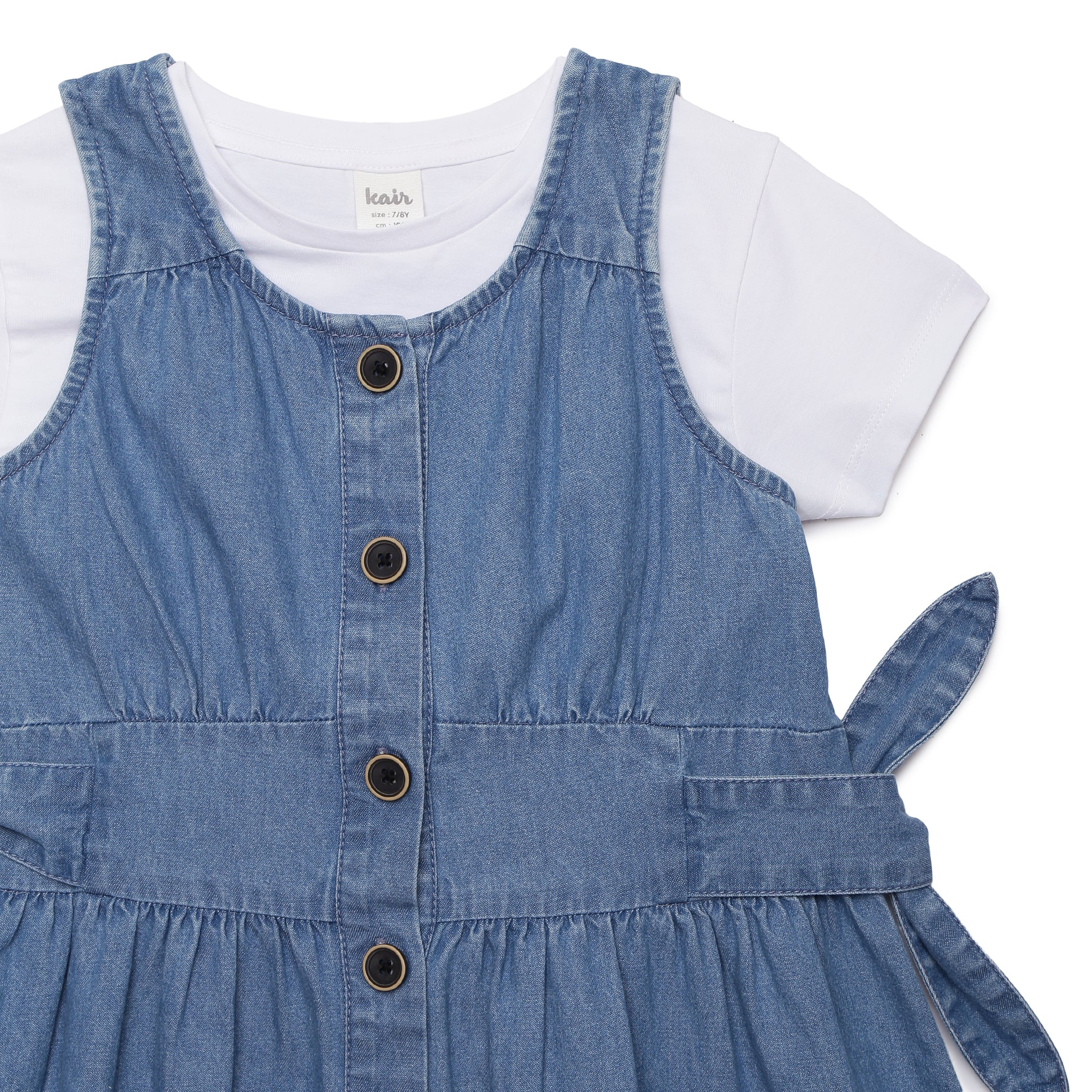 Cutecumber Girls Denim Polka Dotted Pinafore Blue Dress with Cotton Knit  Inner. CC5296D-BLUE-16 : Amazon.in: Clothing & Accessories