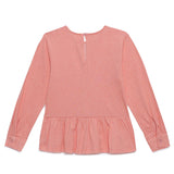 Kid Girls Full Sleeve Top With Fluted Sleeve Cardigan(2pcs Set)