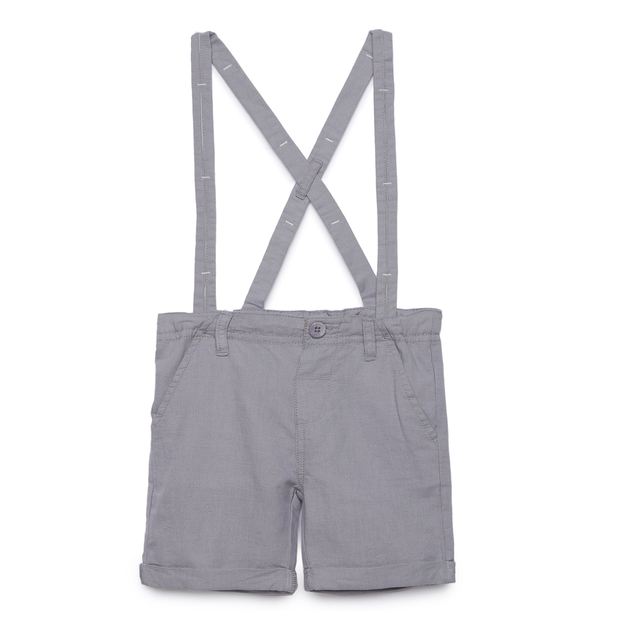 Baby Boys Shirt With Suspender Shorts