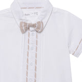 Baby Boys Shirt With Suspender Shorts and Bow Tie(3pcs set)