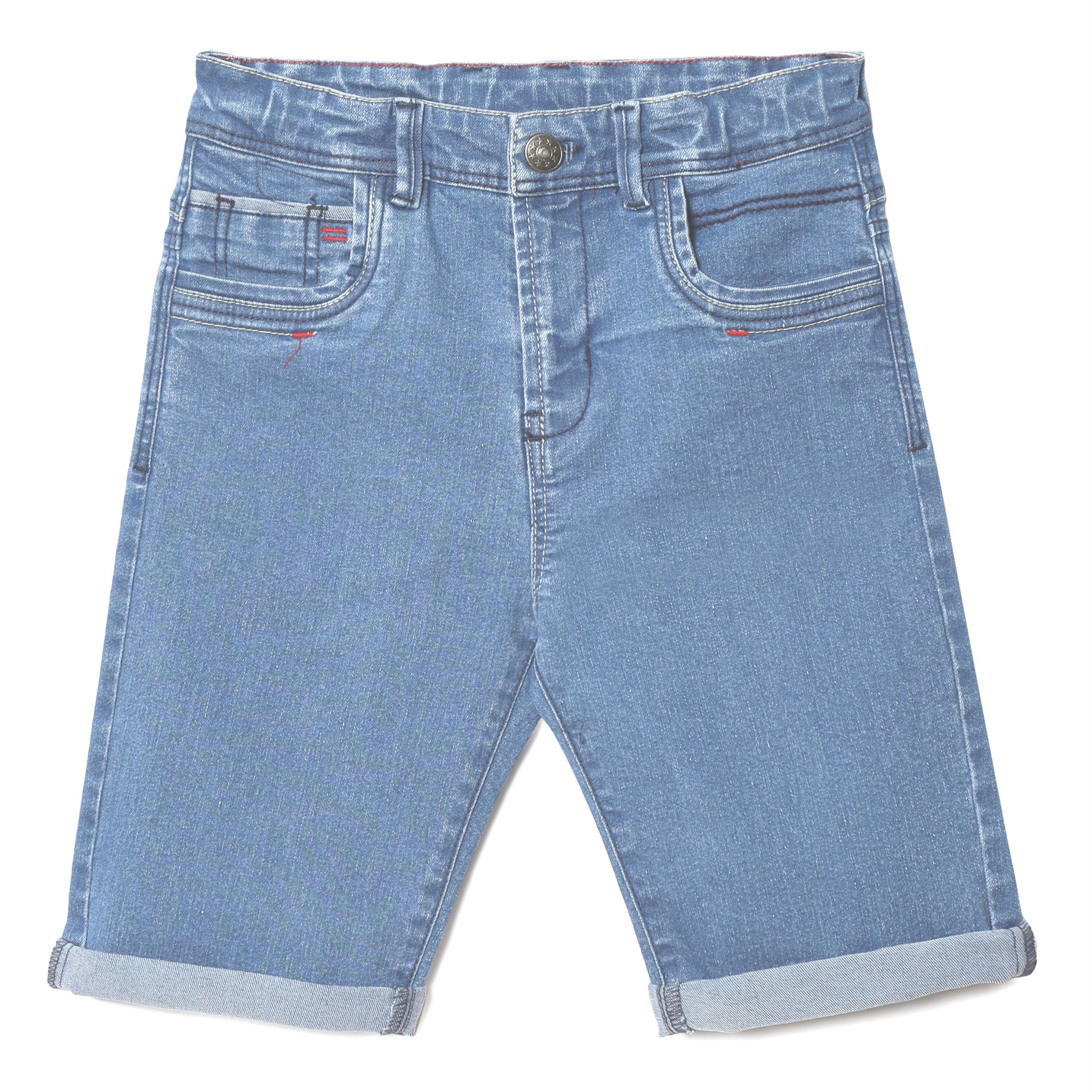 Kid Boys Light Blue Denim Shorts - Main Image