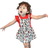 Baby Girls Pinafore Dress With Inner T-Shirt 2pcs Set